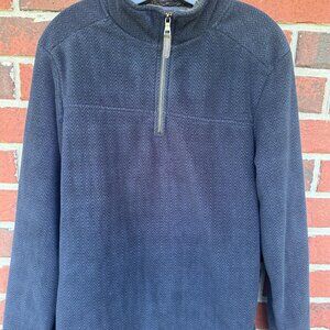 London Fog Sherpa-Lined Quarter-Zip Fleece Pullover – Men’s Size M